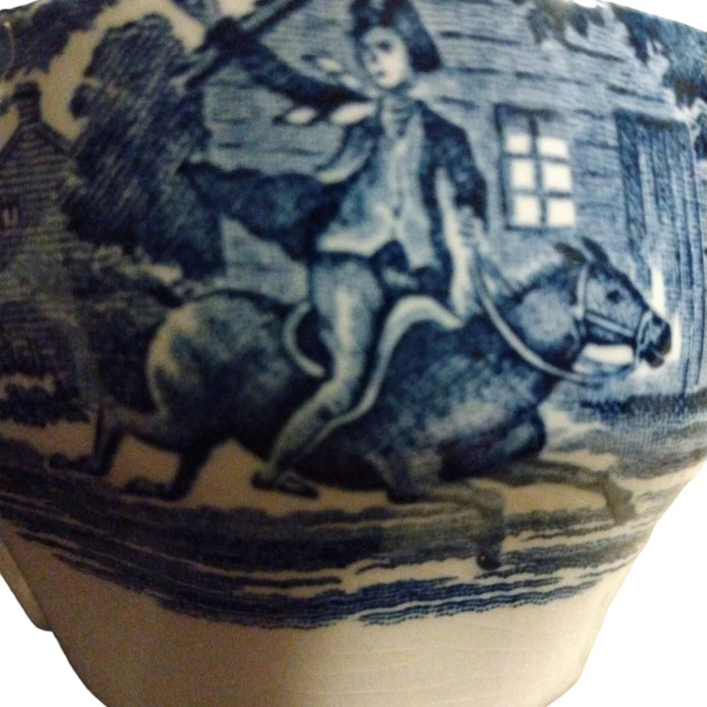 Vintage England made Liberty Blue Staffordshire Paul Revere Teacup